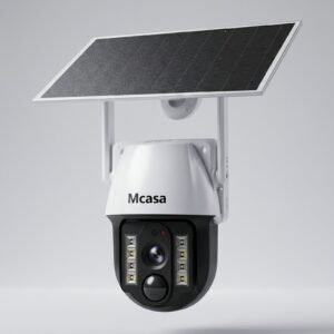 Cámara de Seguridad Inteligente Solar PTZ V380 3MP Wi-Fi con Visión Nocturna y Audio Bidireccional