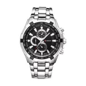 Reloj Curren 8023 - Plateado, esfera negra