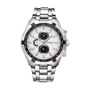 Reloj Curren 8023 - Plateado, esfera blanca