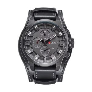 Reloj Curren 8225 - Cuero negro, esfera gris