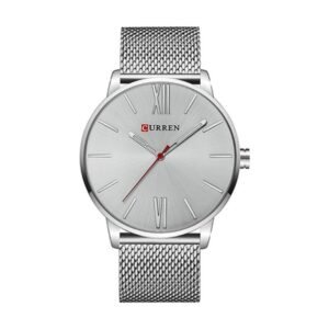Reloj Curren 8238 - Malla plateada, esfera plateada