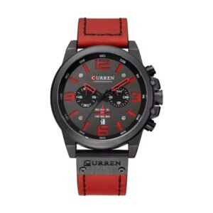 Reloj Curren 8314 - Cuero rojo, esfera negra