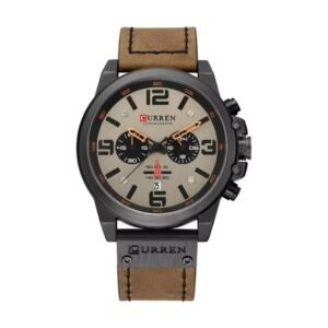 Reloj Curren 8314 - Cuero café, esfera beige