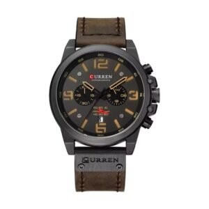 Reloj Curren 8314 - Cuero café, esfera negra