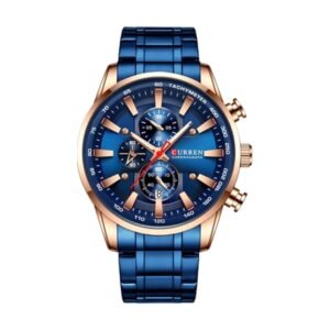 Reloj Curren 8351 - Azul y oro rosa, esfera azul