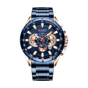 Reloj Curren 8363 - Azul y oro rosa, esfera azul