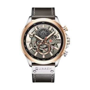 Reloj Curren 8380 - Cuero negro, caja oro rosa