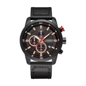 Reloj Curren 8395 - Cuero negro, esfera negra