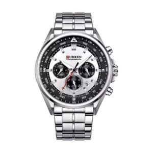 Reloj Curren 8399 - Plateado, esfera blanca