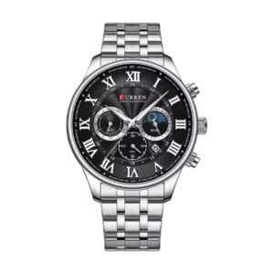 Reloj Curren 8427 - Plateado, esfera negra