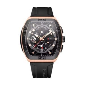 Reloj Curren 8443 - Correa negra, caja oro rosa