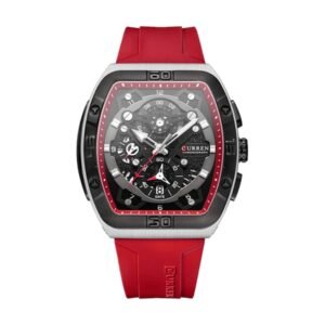 Reloj Curren 8443 - Correa roja, esfera negra