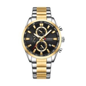 Reloj Curren 8445 - Bicolor plateado y dorado, esfera negra