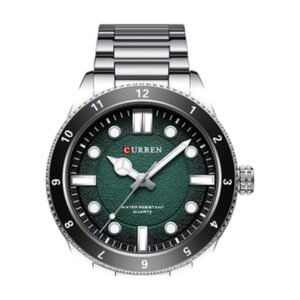 Reloj Curren 8450 - Plateado, esfera verde