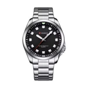 Reloj Curren 8451 - Plateado, esfera negra