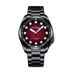Reloj Curren 8451 - Negro, esfera roja