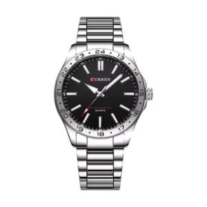Reloj Curren 8452 - Plateado, esfera negra