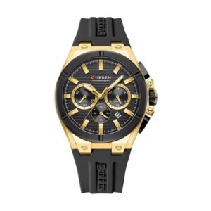 Reloj Curren 8487 - Correa negra, caja dorada