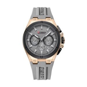 Reloj Curren 8487 - Correa gris, caja oro rosa