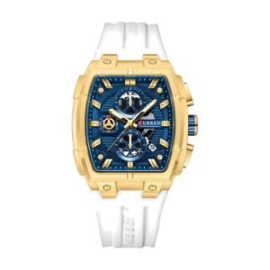 Reloj Curren 8488 - Correa blanca, esfera azul