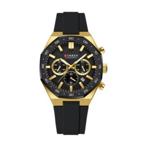 Reloj Curren 8489 - Correa negra, caja dorada