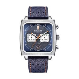 Reloj Megir 2182 - Cuero azul, esfera azul
