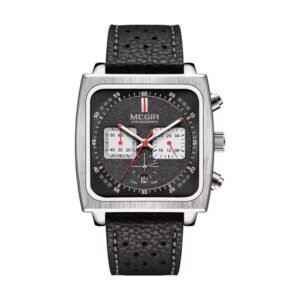 Reloj Megir 2182 - Cuero negro, esfera negra
