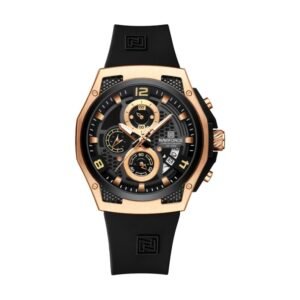 Reloj Naviforce 8051 - Correa negra, caja oro rosa