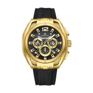 Reloj Naviforce 8063 - Correa negra, caja dorada