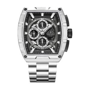 Reloj Naviforce 8066 - Plateado, esfera negra