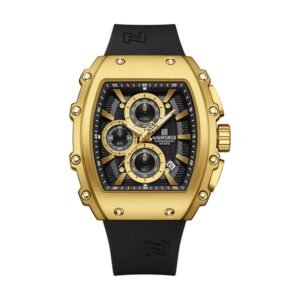 Reloj Naviforce 8070 - Correa negra, caja dorada