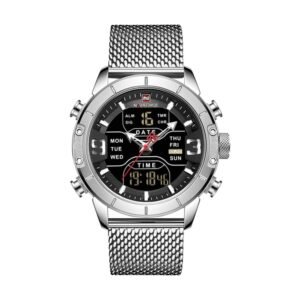 Reloj Naviforce 9172 - Malla plateada, esfera negra