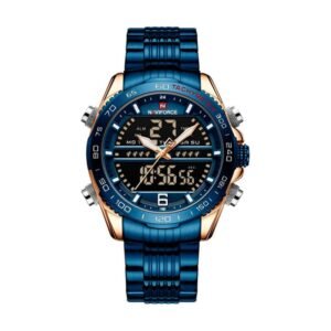 Reloj Naviforce 9195 - Azul y oro rosa, esfera azul