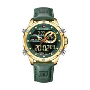 Reloj Naviforce 9208 - Cuero verde, caja dorada
