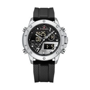 Reloj Naviforce 9221 - Correa negra, caja plateada