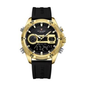 Reloj Naviforce 9223 - Correa negra, caja dorada