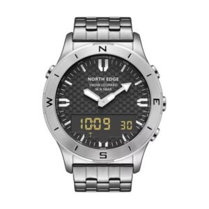 Reloj North Edge Leopard - Plateado, esfera negra