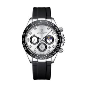 Reloj Poedagar 629 - Correa negra, esfera blanca