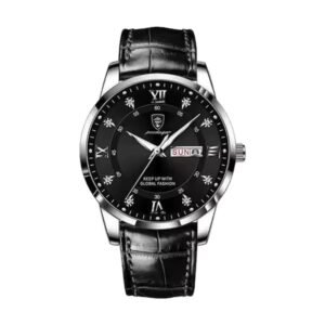 Reloj Poedagar 836 - Cuero negro, esfera negra