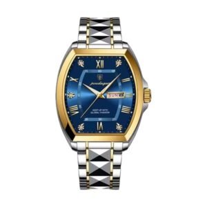 Reloj Poedagar 958 - Bicolor plateado y dorado, esfera azul