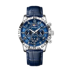 Reloj Poedagar 973 - Cuero azul, esfera azul