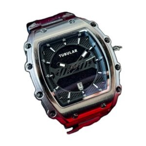 Reloj Tubular 5606 - Plateado, esfera negra